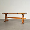 Scandinavische moderne massief grenenhouten banken en eettafel, jaren 70
