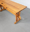 Scandinavische moderne massief grenenhouten banken en eettafel, jaren 70