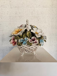 Bassano keramiek Mand met bloemen, Italië jaren 50