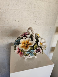 Bassano keramiek Mand met bloemen, Italië jaren 50