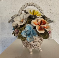 Bassano keramiek Mand met bloemen, Italië jaren 50