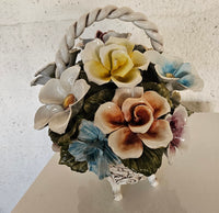 Bassano keramiek Mand met bloemen, Italië jaren 50