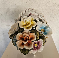 Bassano keramiek Mand met bloemen, Italië jaren 50