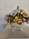 Bassano keramiek Mand met bloemen, Italië jaren 50