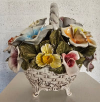 Bassano keramiek Mand met bloemen, Italië jaren 50