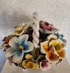 Bassano keramiek Mand met bloemen, Italië jaren 50