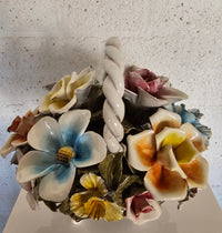 Bassano keramiek Mand met bloemen, Italië jaren 50
