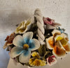 Bassano keramiek Mand met bloemen, Italië jaren 50