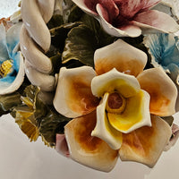 Bassano keramiek Mand met bloemen, Italië jaren 50