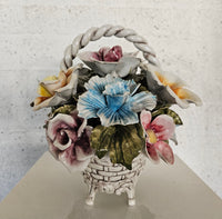Bassano keramiek Mand met bloemen, Italië jaren 50