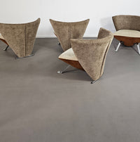 4 x Jada chair duo tone by Giorgio Saporiti for il Loft