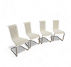 4 x B20 white Cane and Chrome Cantilever Dining Chairs by Axel Bruchhäuser / Tecta /1990s