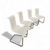 4 x B20 white Cane and Chrome Cantilever Dining Chairs by Axel Bruchhäuser / Tecta /1990s