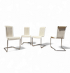 4 x B20 white Cane and Chrome Cantilever Dining Chairs by Axel Bruchhäuser / Tecta /1990s