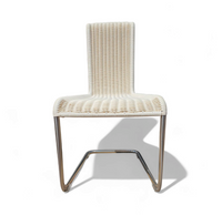 4 x B20 white Cane and Chrome Cantilever Dining Chairs by Axel Bruchhäuser / Tecta /1990s