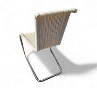 4 x B20 white Cane and Chrome Cantilever Dining Chairs by Axel Bruchhäuser / Tecta /1990s