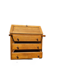 Symmetrical / solid oak desk / secretaire / secretary with drawers