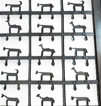 Frenche / brutalist Coffee table / forged / wrought iron / shepherd with dog and his herd 1970s / transparent glass top