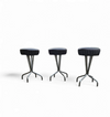 3 x stool / black top / chrome frame / 1970s