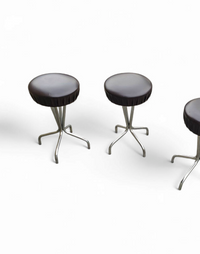 3 x stool / black top / chrome frame / 1970s