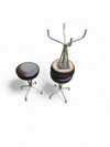 3 x stool / black top / chrome frame / 1970s