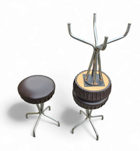 3 x stool / black top / chrome frame / 1970s