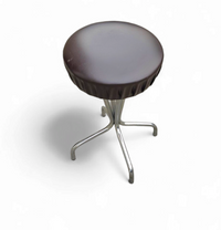 3 x stool / black top / chrome frame / 1970s