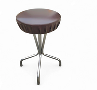3 x stool / black top / chrome frame / 1970s