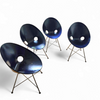 4 x dark blue Thonet S664 dining chairs /designed in 1954 by Eddie Harlis