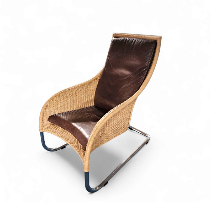 2 x Weighty rattan lounge chair 1990s