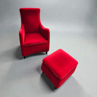 Senta armchair / hocker / ottoman by Gerard van den Berg for Wittmann / red velvet upholstery / marked
Good condition