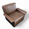 2 x Black Shell & brown Leather 620 Chair Programme Lounge Chair by Dieter Rams for Vitsoe, 1980s
