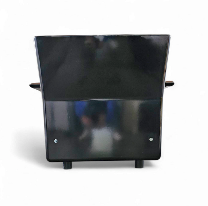 2 x Black Shell & brown Leather 620 Chair Programme Lounge Chair by Dieter Rams for Vitsoe, 1980s