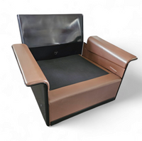 2 x Black Shell & brown Leather 620 Chair Programme Lounge Chair by Dieter Rams for Vitsoe, 1980s