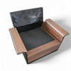 2 x Black Shell & brown Leather 620 Chair Programme Lounge Chair by Dieter Rams for Vitsoe, 1980s