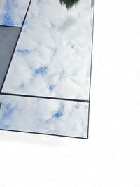 large mondrian mirror / can be used vertically or horizontally / facet cut /