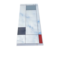 large mondrian mirror / can be used vertically or horizontally / facet cut /
