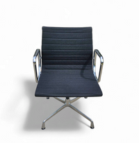 EA 107 /  108 ALU- S / EAMES / VITRA OFFICE CHAIR / Black hupsak fabric / chrome frame