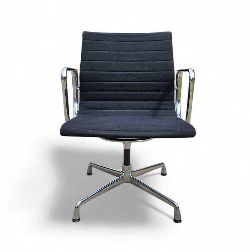 EA 107 /  108 ALU- S / EAMES / VITRA OFFICE CHAIR / Black hupsak fabric / chrome frame
