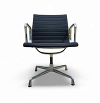 EA 107 /  108 ALU- S / EAMES / VITRA OFFICE CHAIR / Black hupsak fabric / chrome frame