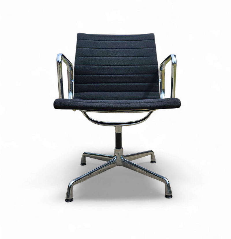 EA 107 /  108 ALU- S / EAMES / VITRA OFFICE CHAIR / Black hupsak fabric / chrome frame