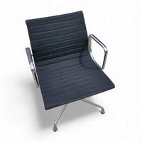 EA 107 /  108 ALU- S / EAMES / VITRA OFFICE CHAIR / Black hupsak fabric / chrome frame
