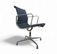 EA 107 /  108 ALU- S / EAMES / VITRA OFFICE CHAIR / Black hupsak fabric / chrome frame