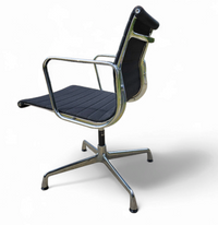 EA 107 /  108 ALU- S / EAMES / VITRA OFFICE CHAIR / Black hupsak fabric / chrome frame
