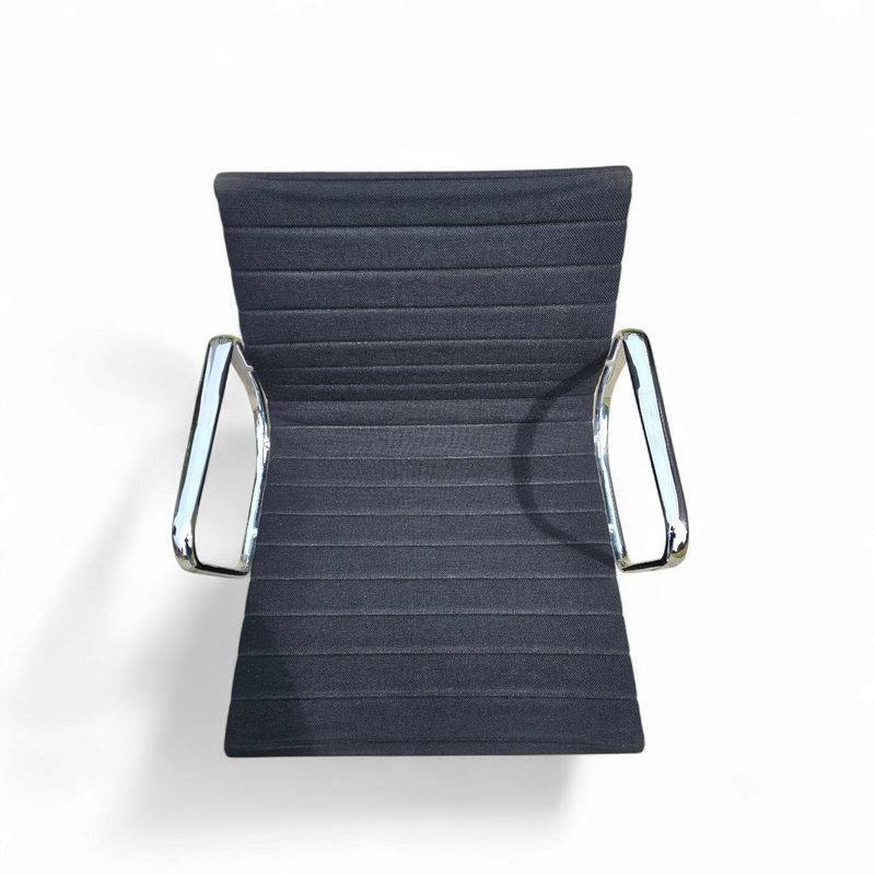 EA 107 /  108 ALU- S / EAMES / VITRA OFFICE CHAIR / Black hupsak fabric / chrome frame