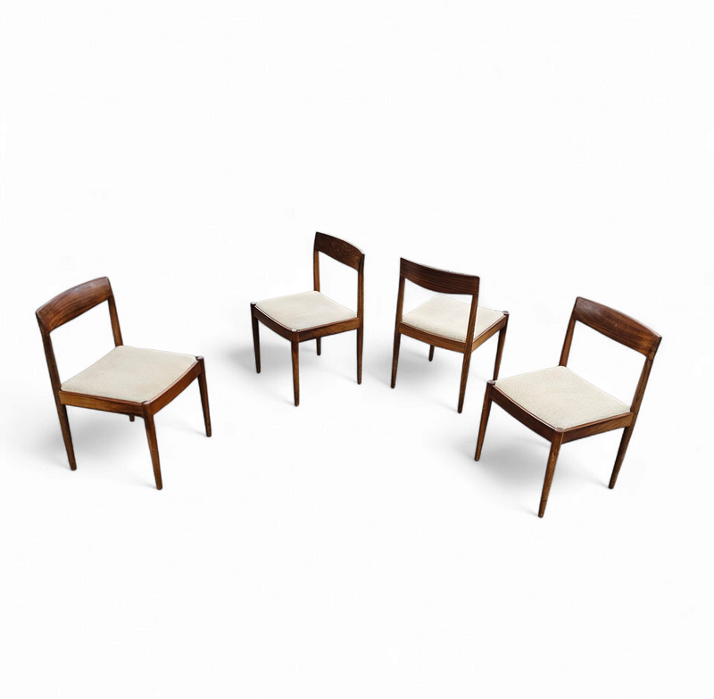 4 x Scandinavian teak dining chairs /  1970s