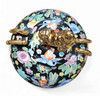 Large Famille Noir Chinese / porcelain ginger jar / hand painted / Mille Fleur