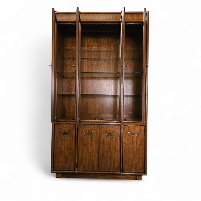 Boho / Drexel Campaign China Cabinet / 1980s/