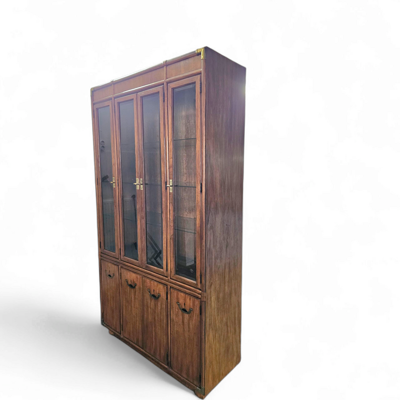 Boho / Drexel Campaign China Cabinet / 1980s/