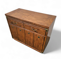 Vintage Drexel Accolade Campaign Server Dry Bar on Casters / Flip Top
1980s
